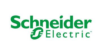 Schneider Electric Logo in Grün mit stilisiertem S und Schriftzug, Symbol für smarte Küchentechnik von Merten.